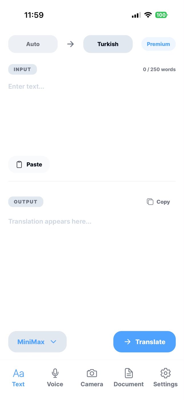 Type and translate